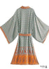 Kimono bohemio con cinturón Brodie para mujer - Vestido verde